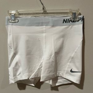 Nike Women’s White Pro Spandex/Compression Shorts | Workout, Tennis, Pickleball